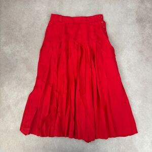 Escada Red Pleated Vintage Skirt • size 38